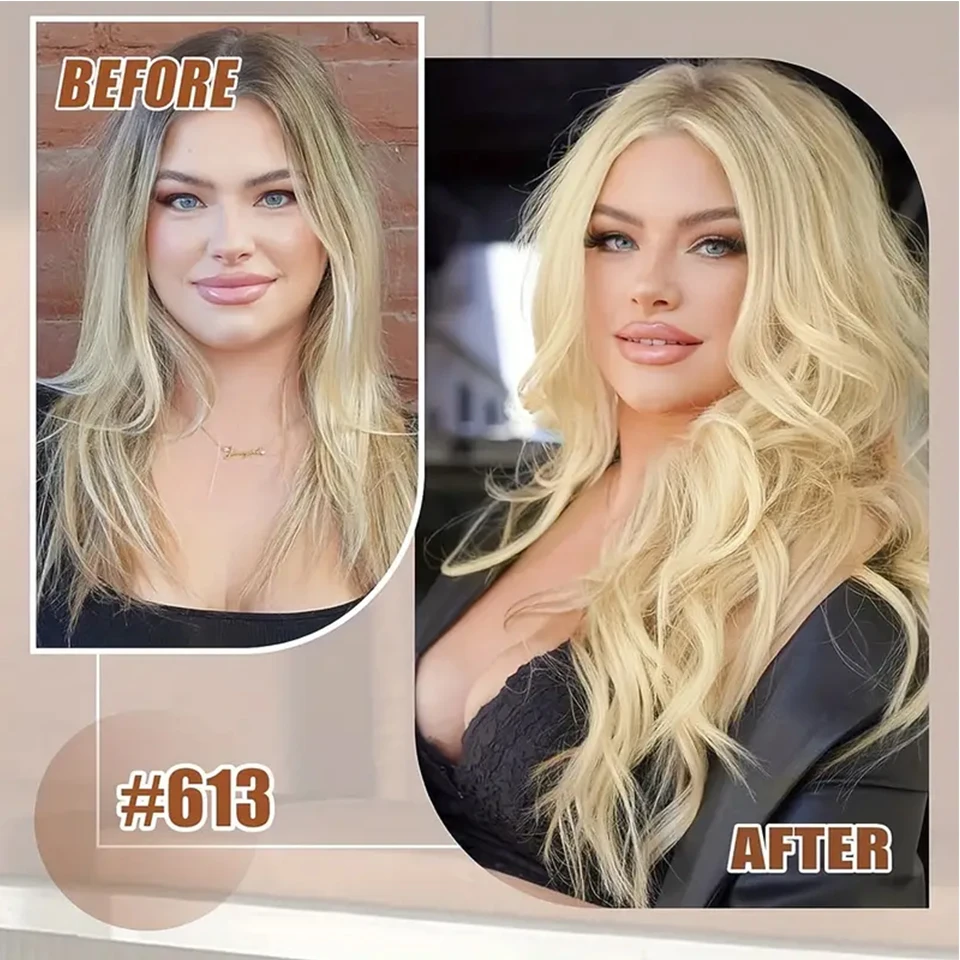 Micro Loop Hair Extensions Human Hair LinksPre Bonded Cold Fusion Tipped Fish Line For Women Straight #613 Blonde 50g/Pack