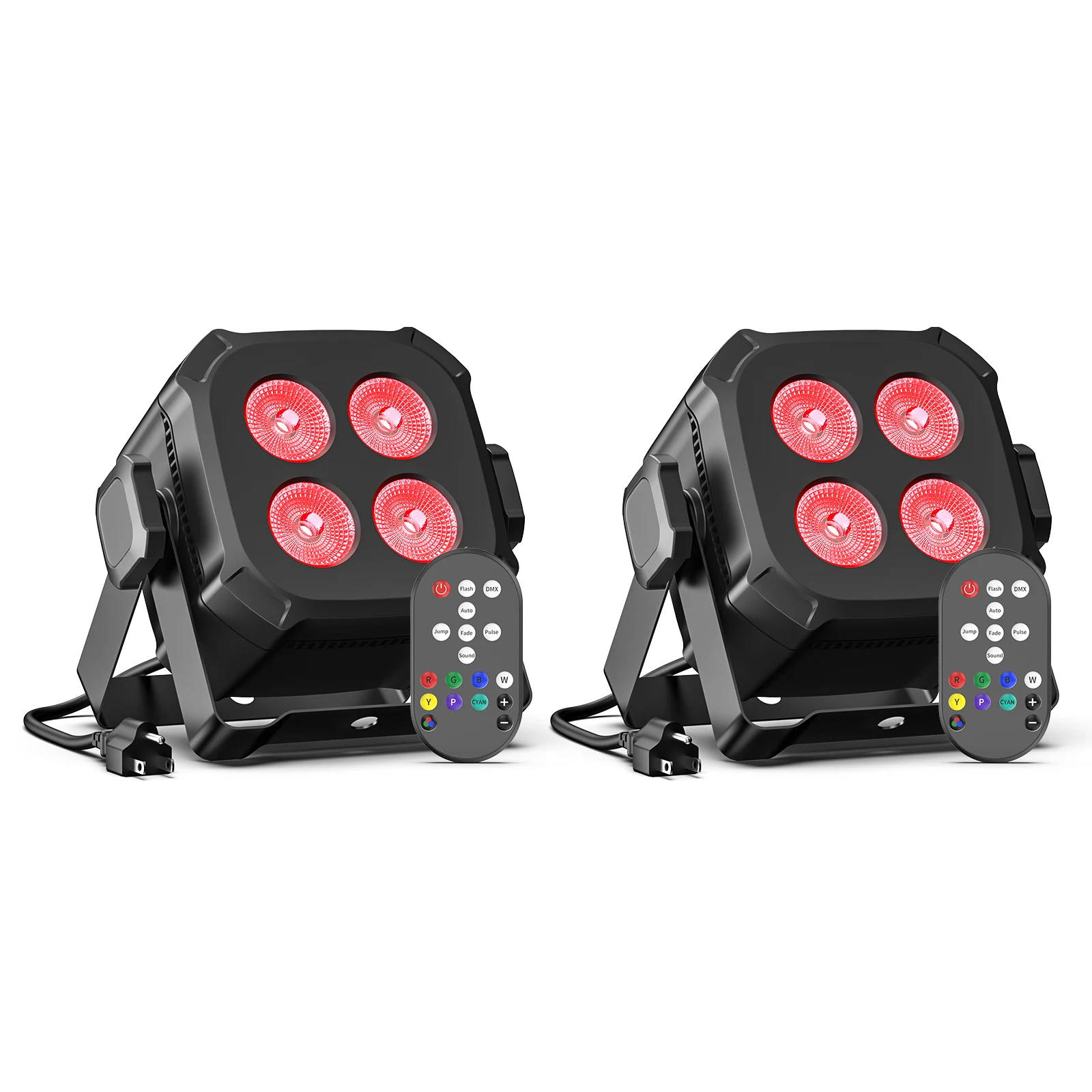 LeLeght 2Pcs 4x15W RGBW 4 IN 1 LED Par Lights DMX512 Remote