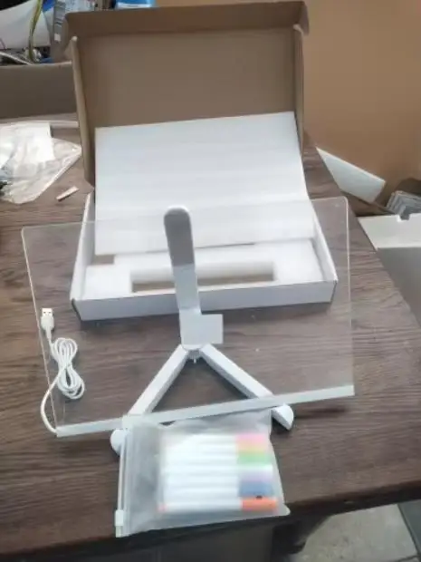 Glowing LED Drawing Board Lamp Transparent Acrylic Message Note Board Erasable Memo USB Night Light Birthday Christmas Gifts