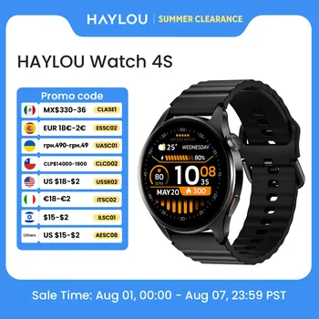 HAYLOU Watch 4S Smartwatch GPS con Display AMOLED HD da 1,43”, Posizionamento GPS a 5 Satelliti, 120+ Modalità di Allenamento, Orologio Intelligente per Sport e Fitness