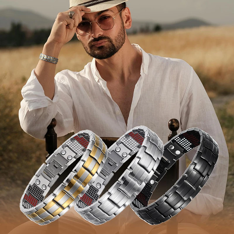 Men's Bracelet Bio Energy Magnetic Power Titanium