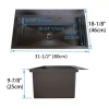 MEJE 80 x 46 Cm Drop-in 11 Gauge Stainless Steel Workstation Kitchen Sink ,Large Single Bowl,  Color Black，Grey 2