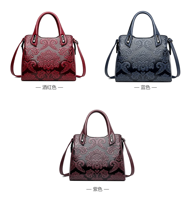 Luxuriöse Vintage Prägetasche Damen PU-Leder Elegante Schultertasche mit großer Kapazität – Detail 20