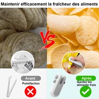 Mini-scelleuse de sacs USB rechargeable 2-en-1 : Scelleuse thermique et coupe-sac portable pour sacs alimentaires, idéale pour la conservation des collations et comme gadget de cuisine 5