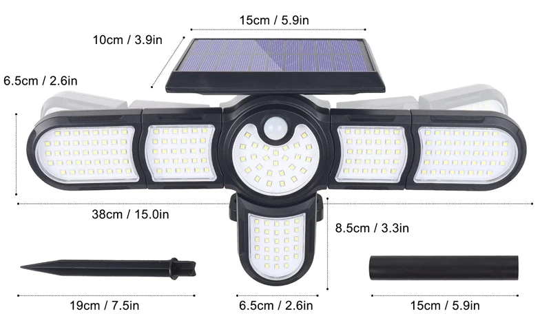 solar security light with motion sensor LED Solar Light Outdoor Wall Lights Multiple Heads Lamp With Motion Sensor Human Induction 3 Modes Spotlights Garden Lights solar ground lights