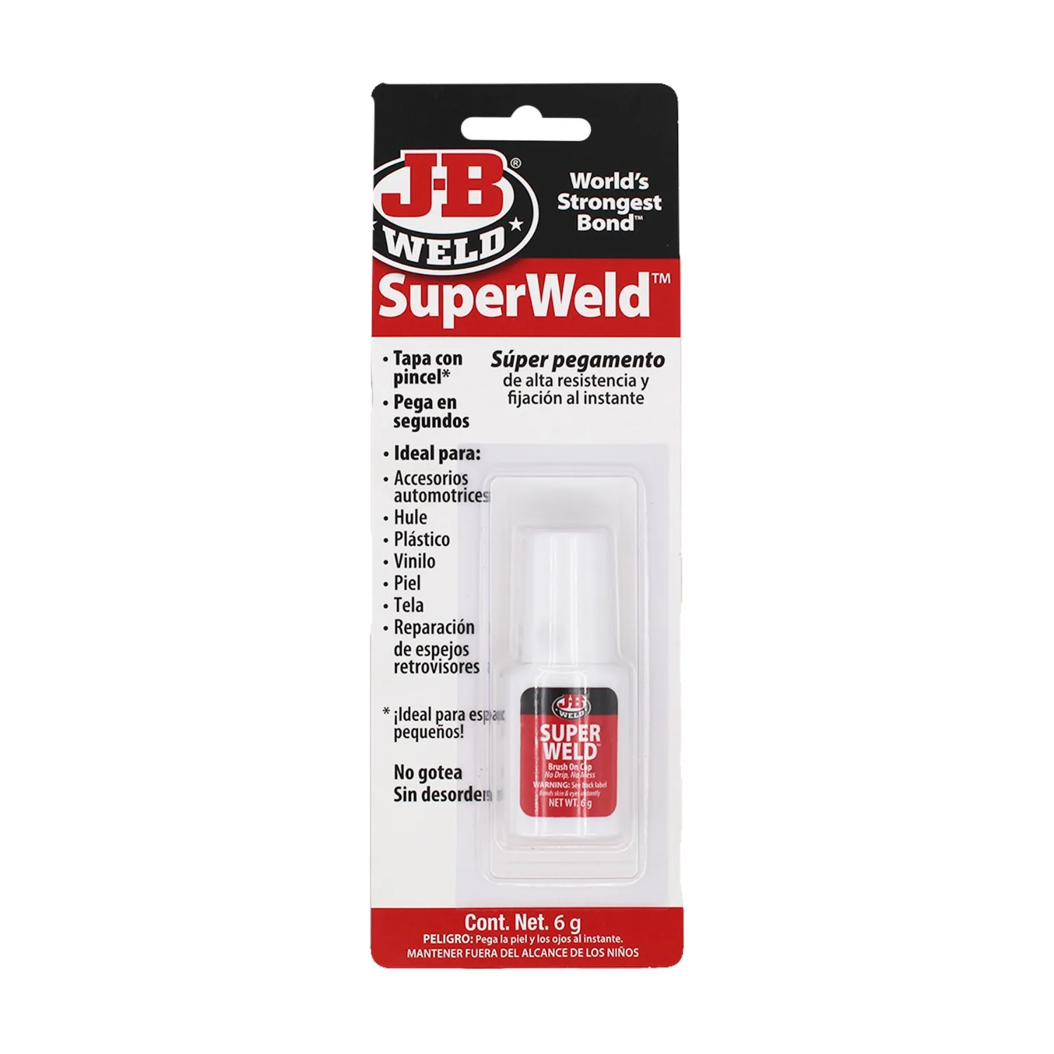 J-B Weld, Adhesivo Instantaneo con Brocha, 33106SPA, 6gr.