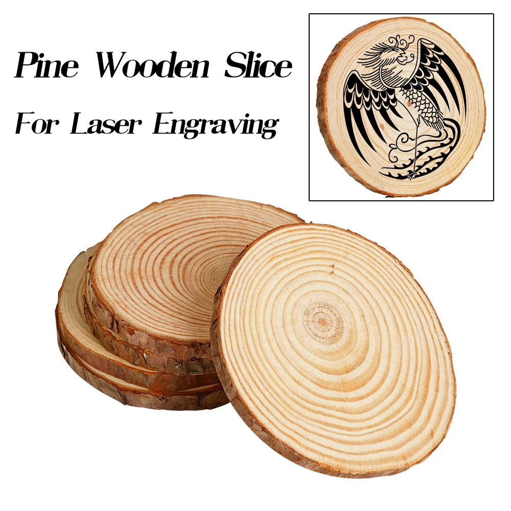 

5/10Pcs 8-12cm Natural Round Pine Wooden Slice DIY CNC Laser Engraving Log Discs Wedding Party Painting Decorations Wood Crafts