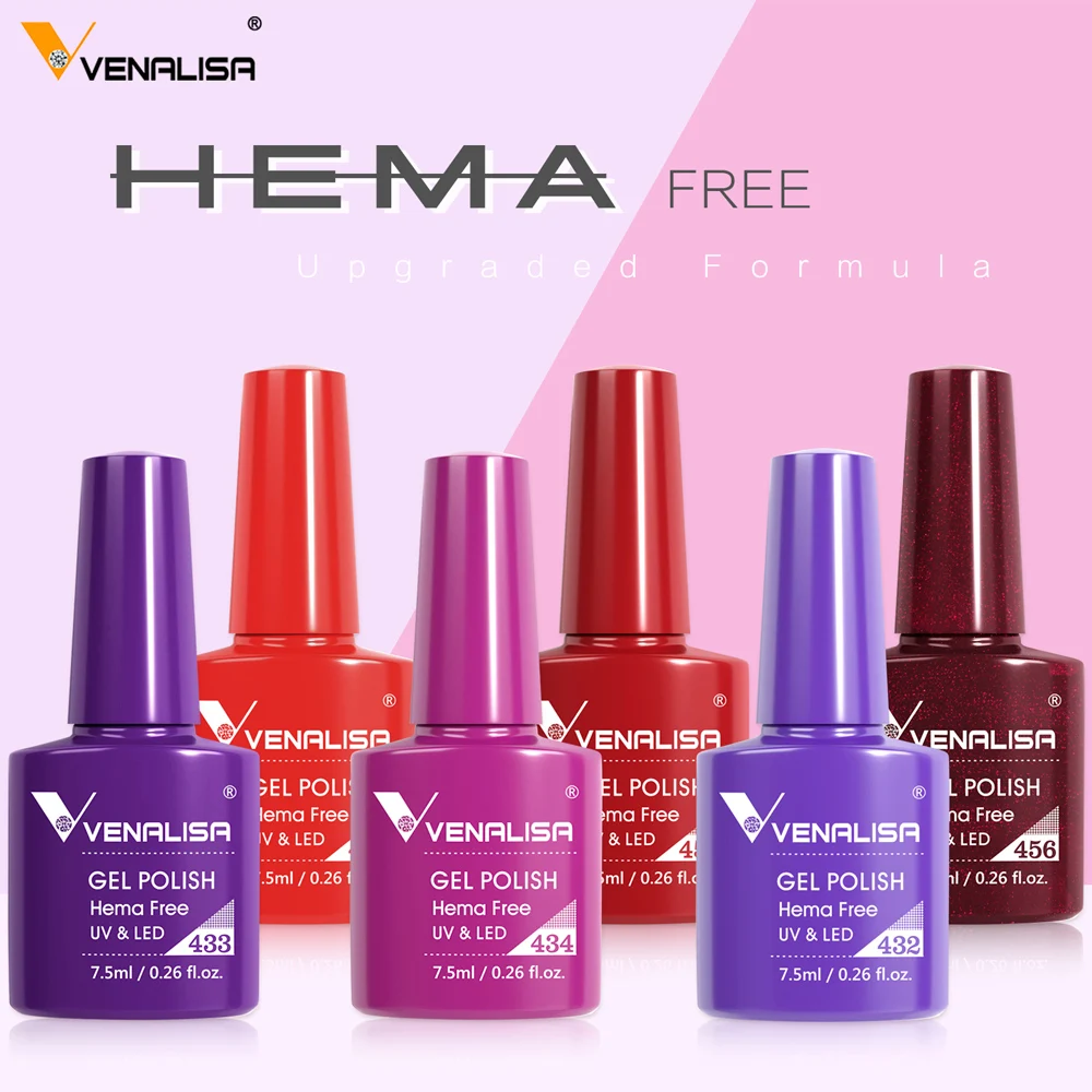Nail Gel Polish VENALISA VIP4 7.5ml HEMA Free Semi Permanent Super Texture Gel Varnish Long Lasting Tempered TopCoat