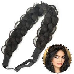 Elegant Braided Elastic Headband for Women - Black and Blonde (2)