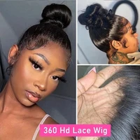 360 perruque avant en dentelle perruques de cheveux humains pour les femmes HD 360 pleine perruque de dentelle cheveux humains pré plumé 30 pouces os droite dentelle frontale perruque 3
