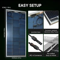 Panneau solaire 120 W 18V, panneau solaire bifacial monocristallin double face, 120 watts, 12 volts, pour batteries 12 V, caravane, camping-car, bateau, yacht, système solaire marin, balcon 2