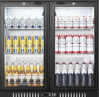 Dispositivo di raffreddamento della barra posteriore originale BODEGACOOLER con 2 porte in vetro, frigorifero per bevande altezza bancone, 7.4Cu.Ft, dispositivo di raffreddamento per bevande da 21 pollici