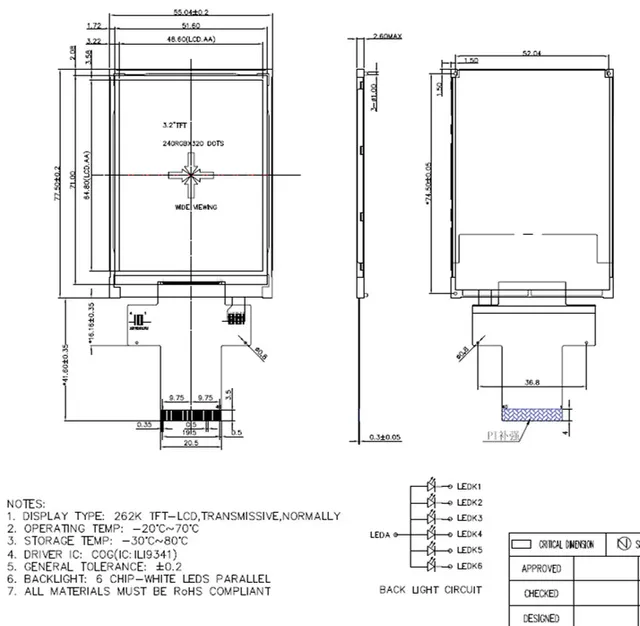 2.4/2.8/3.2/3.5 inch 40 pin TFT LCD display screen Socket MCU