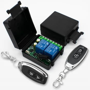 12 V/24 V 6-30 V 433 Mhz Interruttore A Distanza Senza Fili Relè di Controllo 2 Canali per Motore/Porta del Garage/Illuminazione/Tende + 2 Telecomandi Chiave