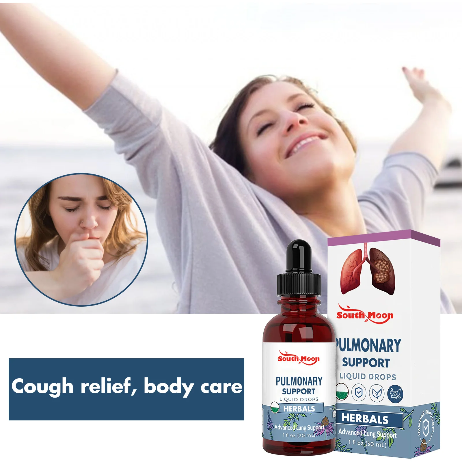 Lungs Detox Liquid Cough Asthma Treatment Cleaning Lungs Relief Throat Dry Swollen Anti Inflammation Treat Throat Sore Solution