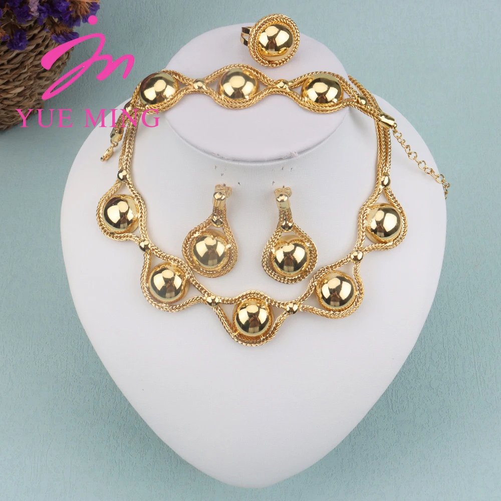 Ethiopia Jewelry Set Metal Hoop Earrings Metal Bracelet Ring