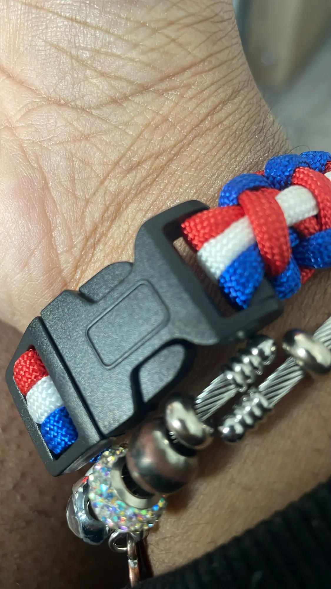 Haiti Flag Bracelet – Stainless Steel Braided Chain Wristband, Souvenir Gift For Men & Women - View #9