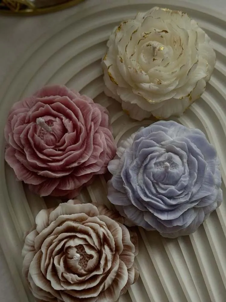 3D Peony Silicone Candle Mold DIY Handmade Creative Flower Aromatherapy Plaster Resin Soap Making Supplies Home Gifts