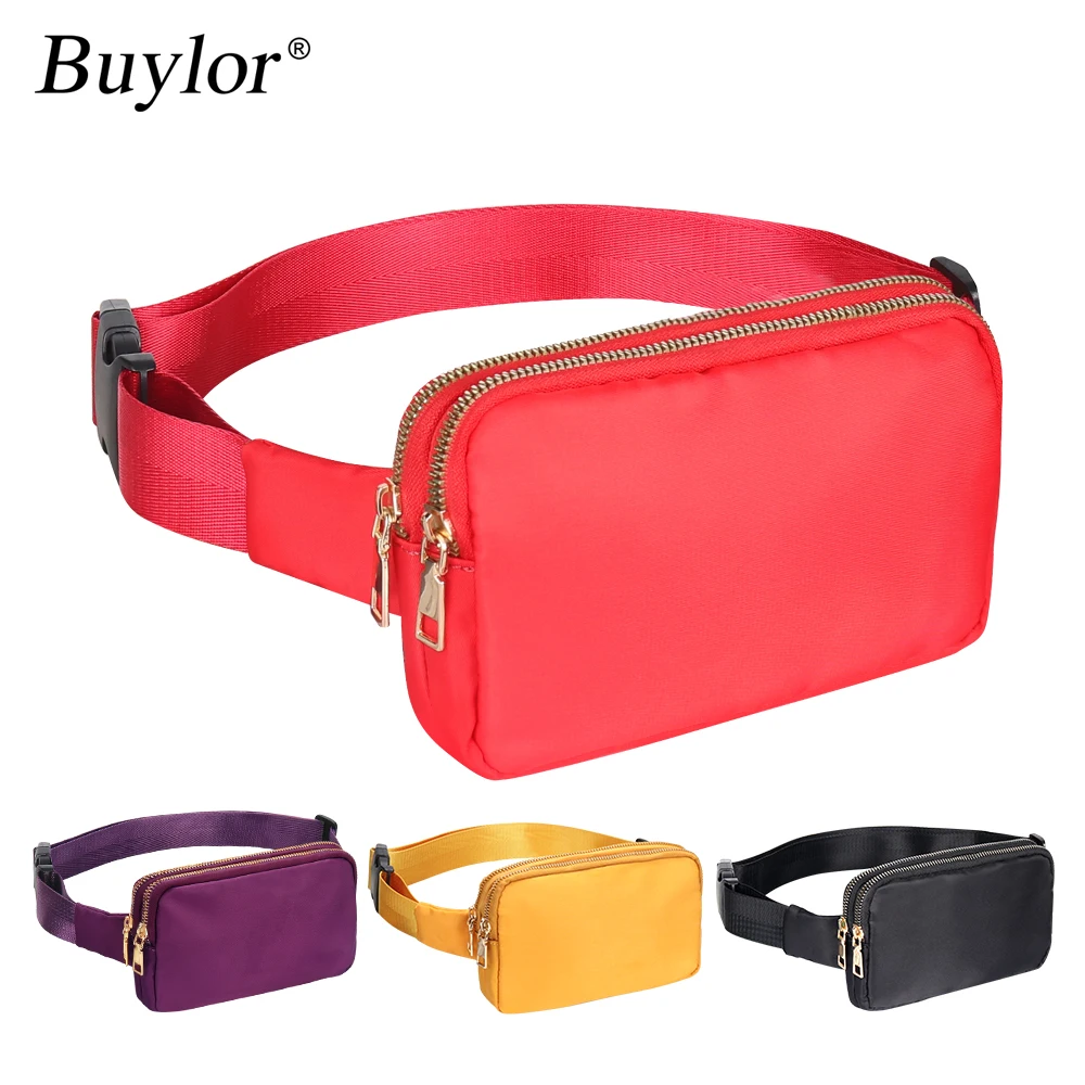 Women Waist Packs Belt Bags Double Pouch Hip Bag Shoulder Chest Pack Waterproof Phone Crossbody Bag waist bag,chest bag,crossbody bag