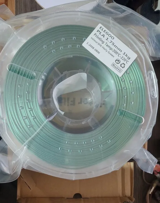 Filamento PLA de seda ELEGOO 1,75 mm 1 KG, filamento de impressora 3D 1 kg ouro prata adequado para a maioria das impressoras 3D FDM photo review