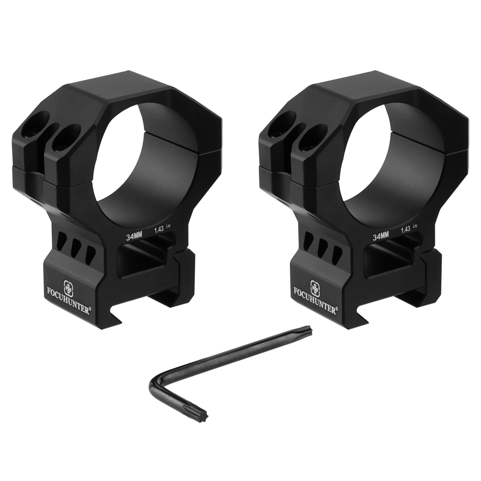 FOCUHUNTER 34mm Scope Mount adaptador 34mm Diameter Tactical Sight Ring Mount Hunting 20mm Base Sights Ring Adapter
