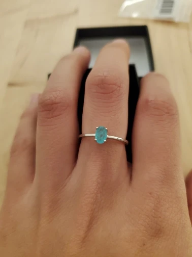 Silver tourmaline ring