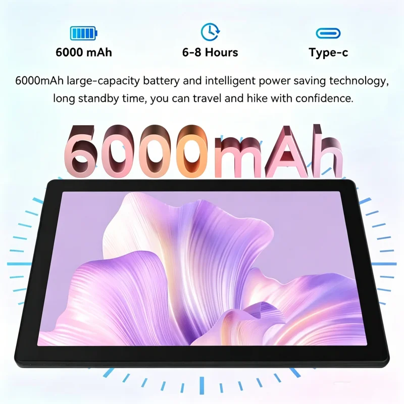 Type-C 10.1인치 태블릿 안드로이드 12 MTK8183 옥타 코어 CPU 4GB RAM 128GB ROM 6000mAh 배터리 블루투스 5.0 GPS 8.0MP+13.0MP ?