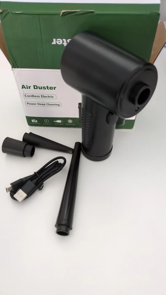 Plumero de aire portátil para limpieza de ordenador, soplador de aire comprimido inalámbrico de 51000RPM con luz LED para PC, ordenadores, teclado limpio photo review