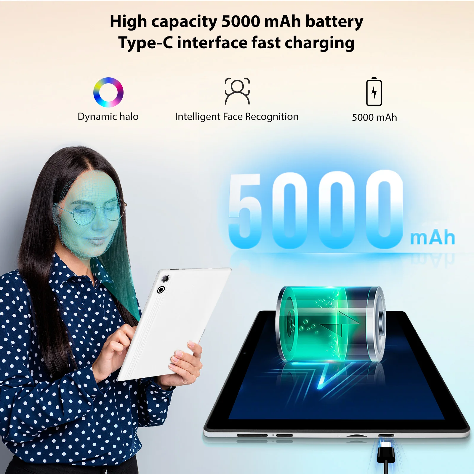 A10 Tablet Android 14 10 Inch Tablets 10GB RAM 64GB ROM 1TB Expand Widevine L1 5000MAH Battery Dual Camera WiFi6 Face Unlock 6