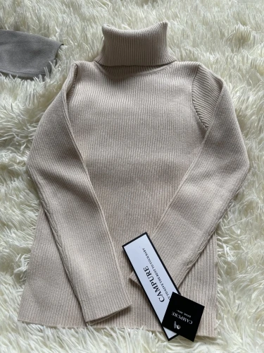 Baby Girls Winter Turtleneck Knitted Sweaters Clothes 2024 Autumn Children Boys Pullover Kids Knitwear photo review