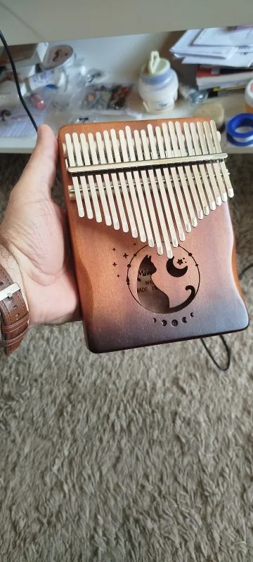 Thumb Piano Kalimba Solid Wood Veneer 17/21 Keys for Music Learning photo review