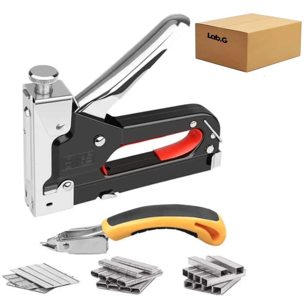 Engrapadoras Pistola Para Tapiceria + 5000 Grapas En 3 Tipos Lab.G