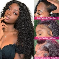 Perruque Lace Front Cheveux Humains Bouclés Kinky 20 Pouces, Perruque Cheveux Humains Bouclés Profonds 250% Densité, Perruque Lace HD Transparente 13x4 Pré-Pluckée 5