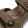 GOLDEN CAMEL Men's Summer Sandals Leather Open Toe Hiking Sandal Walking Beach Shoes for Men Water Athletic Premium Waterproof 6