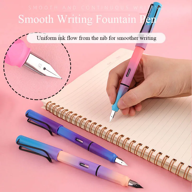 11PCS Fountain Pen Set Replaceable Calligraphy Multifunction Pens For Writing 0.38mmNib Office School Supply Stationery Store