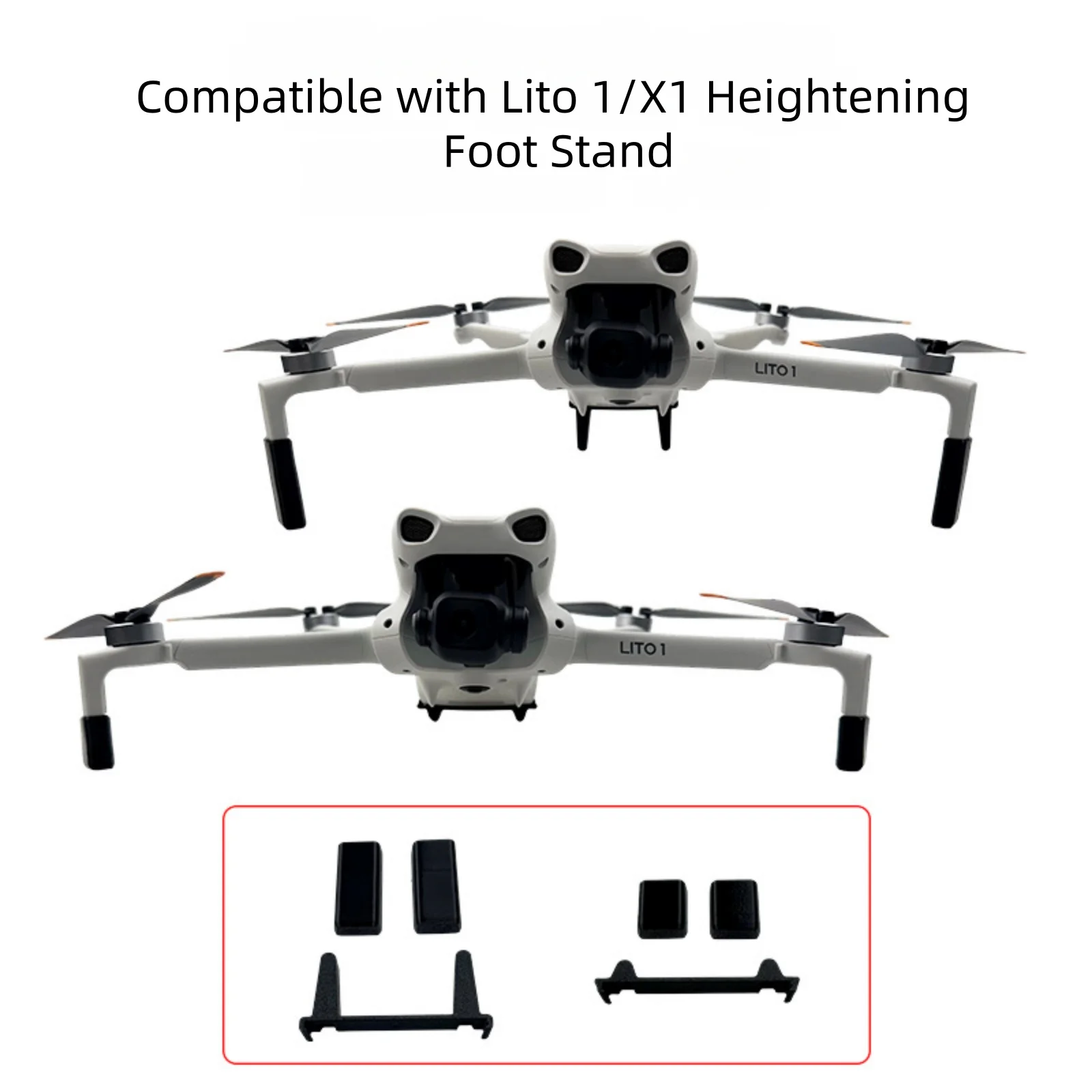 DJI Lito 1/X1과 호환되는 높이 조절 가능한 랜딩기어, 드론용 긁힘 방지 보호 다리 연장, 0.5cm/2cm 선택 가능