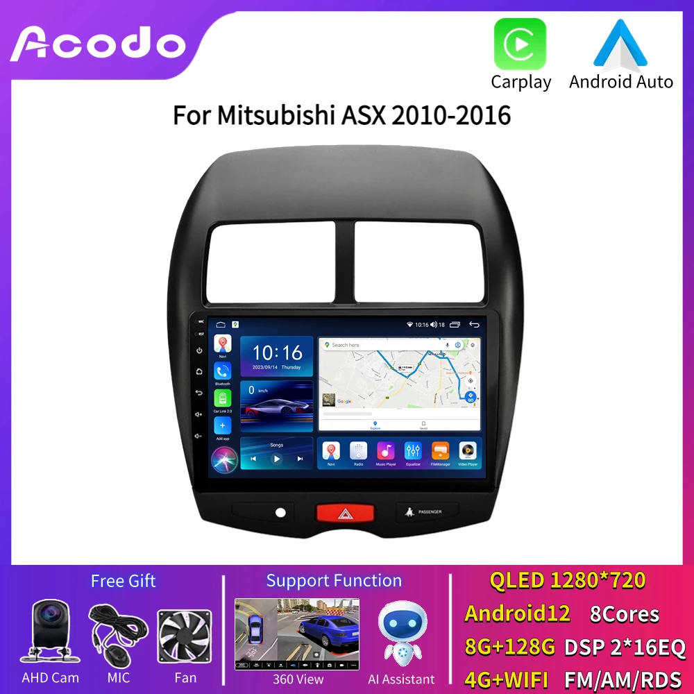 

Acodo 10''Android12 Multimedia Video Player For Mitsubishi ASX 2010-2016 Car Radio GPS Wifi Carplay BT IPS Screen Radio Stereo