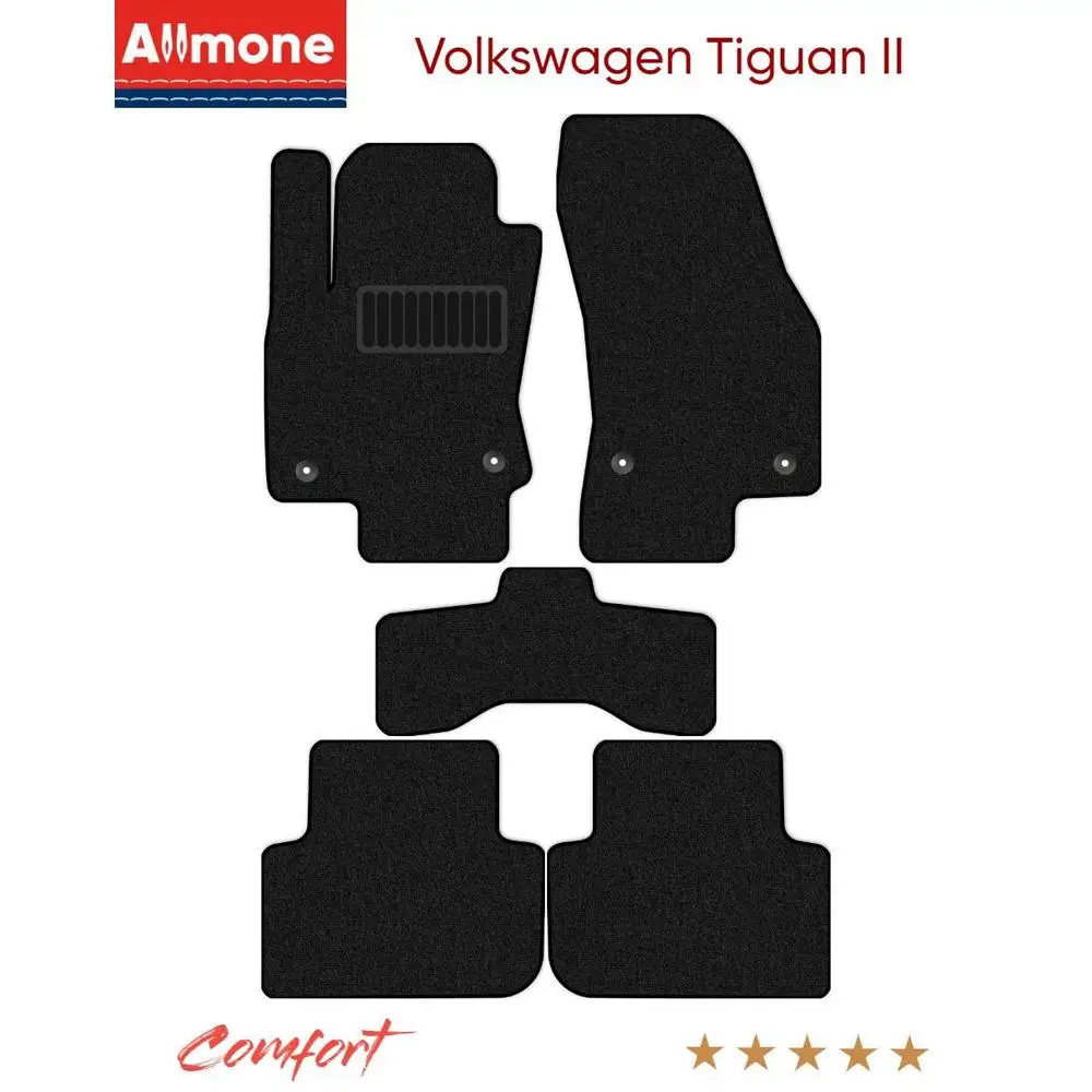 Textile Mats Car Allmone For Volkswagen Tiguan Ii (mk2) (2016 2020