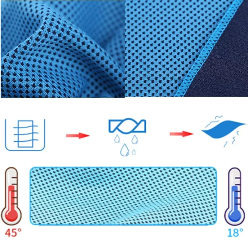 Circular Silicone Wrapped Cold Towel Cooling Towel Quick Drying Microfiber Towels Beach Accessories Sport Fitness 1PCS Microfiber Towel Sports Towel