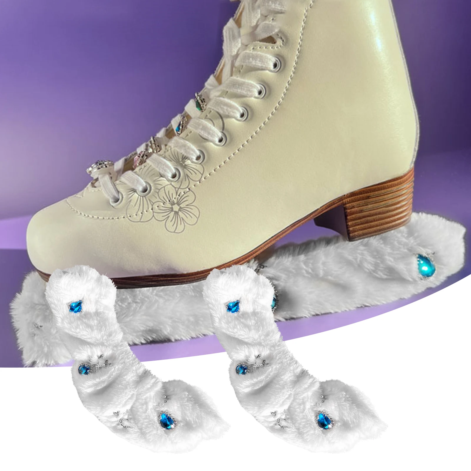 Ice Skate Blade Covers Skating Cover Soft Plush Winter Skate Blade Protector Cover for Hockey Skates Ice Skates Accessory