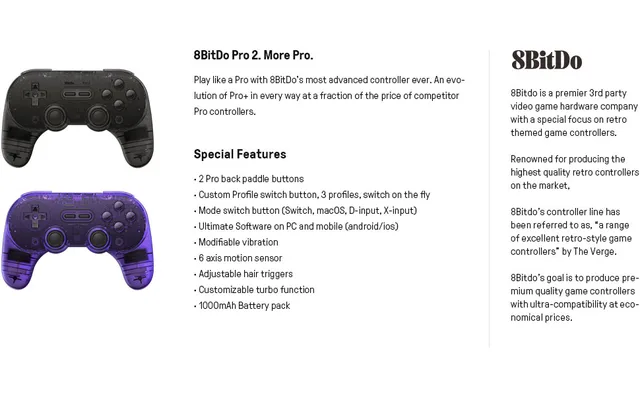 8bitdo Fight Stick8bitdo Pro 2 Bluetooth Gamepad For Switch/pc/steam -  Hall Effect, Linear Triggers