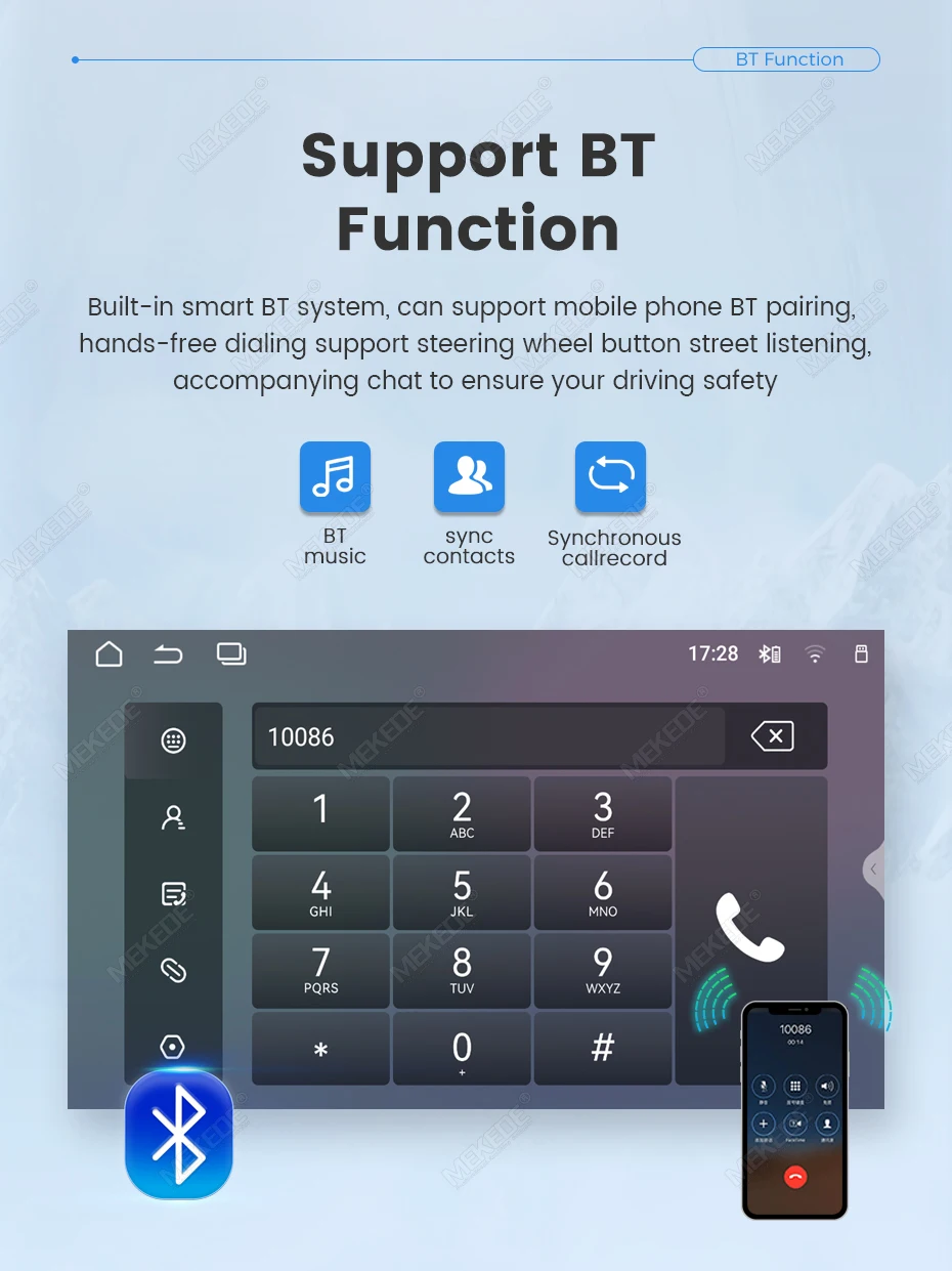 Reproductor Multimedia Universal para Automóvil MEKEDE de 9 y 10 Pulgadas, Carplay, Android Auto, GPS, Unidad Principal Estéreo para Volkswagen, Nissan, Hyundai, Kia, Toyota, Honda 6