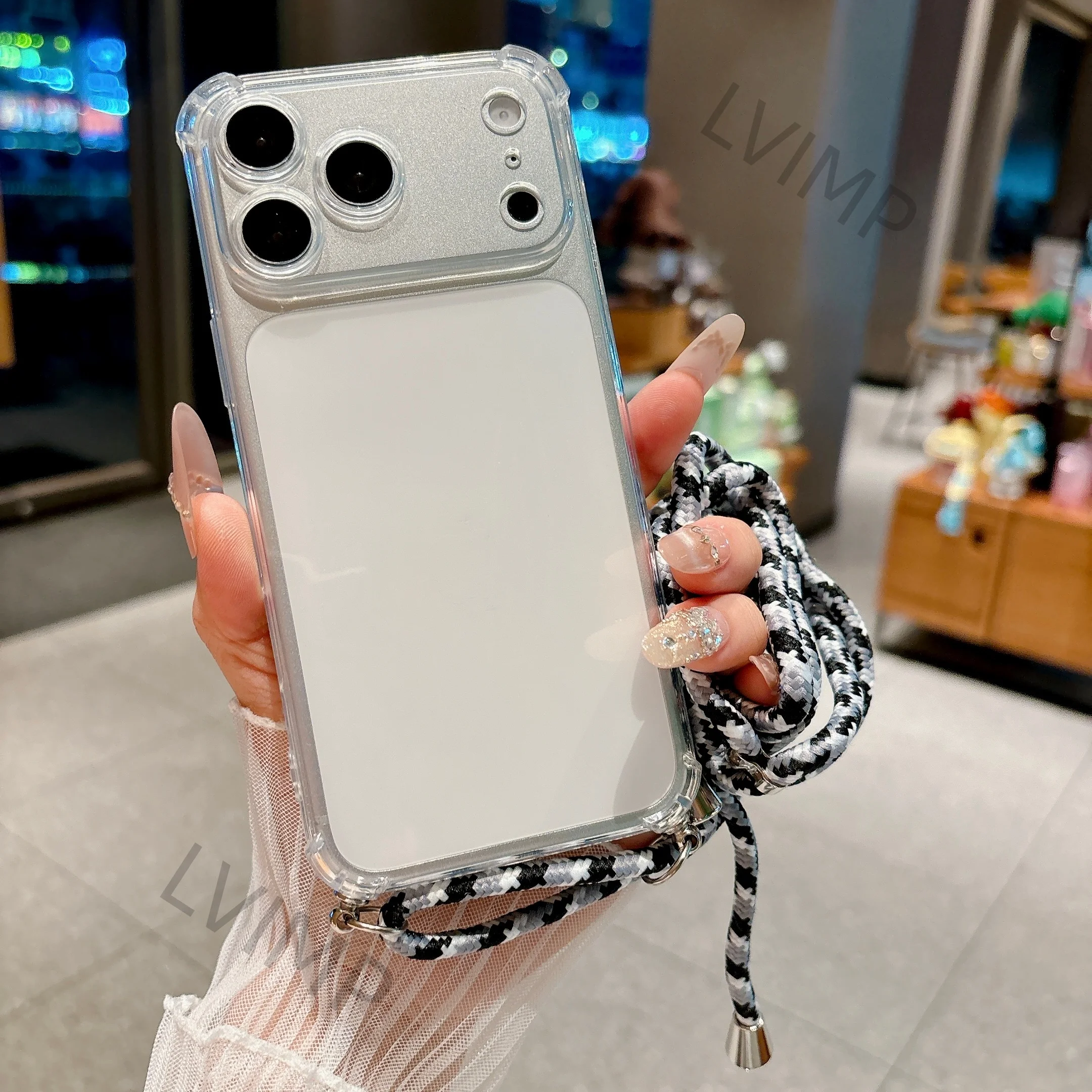 Ultra-Durable Transparent Anti-Drop Phone Case with Portable Lanyard