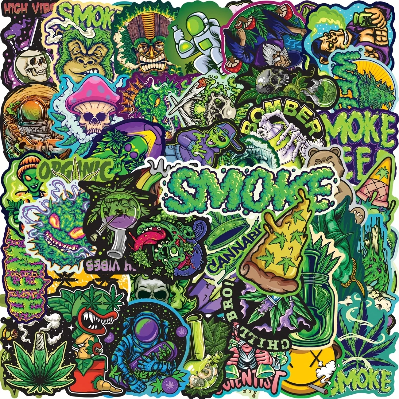 50pcs Leaves Stickers for Water Bottles Laptop Skateboard Computer