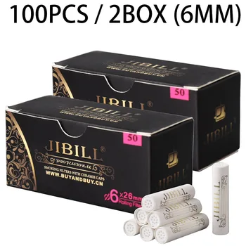 6mm Activated Carbon Filters For Tobacco Smoking Pipes - 50pcs With Ceramic Caps