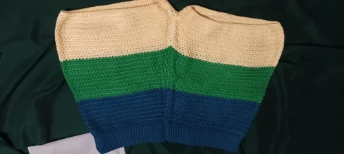 Striped Hollow Out Top & Drawstring Shorts Set photo review