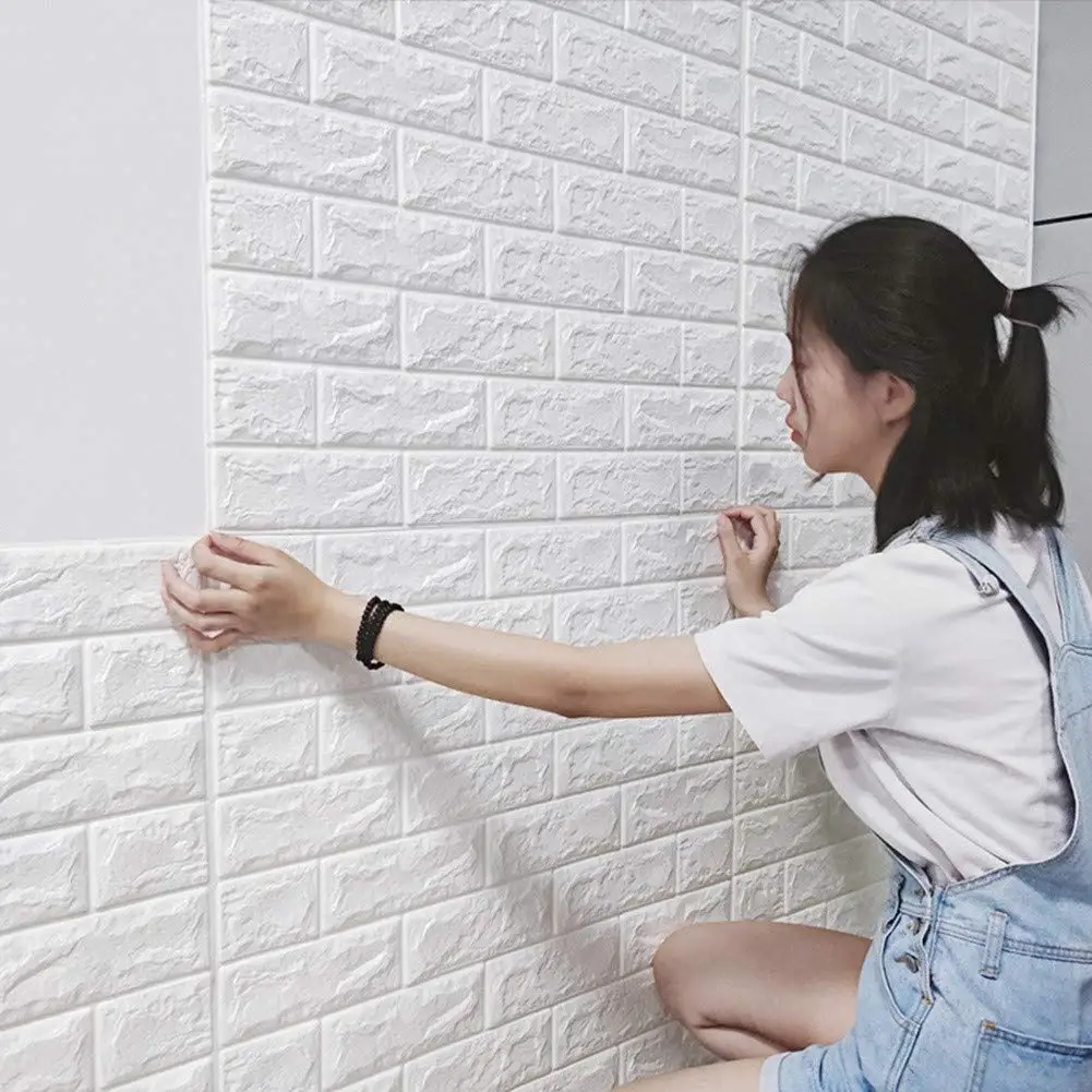1-30Pcs 35cmx30 3D Wall Panels Stickers Wallpaper DIY Waterproof for Living Room Bedroom Kitchen Background Decoration 4