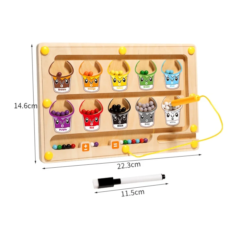 2 in 1 Magnetic Color Sorting Maze & Drawing Board Toddler Montessori Toys Number Matching Learning Counting Preschool Activity 6