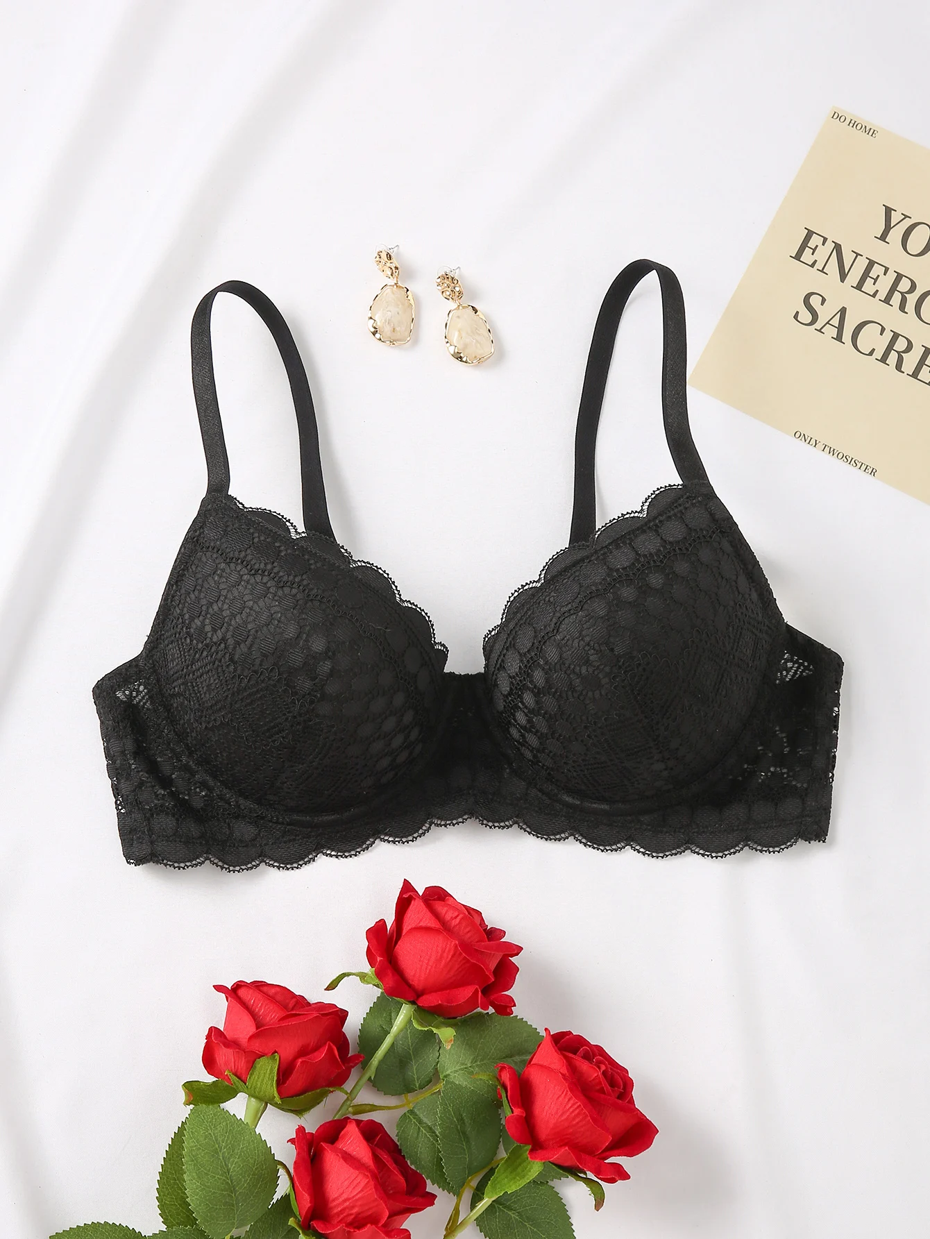 Lace Underwire Push-Up Bra - Comfortable Breathable Lingerie in B C D Cups
