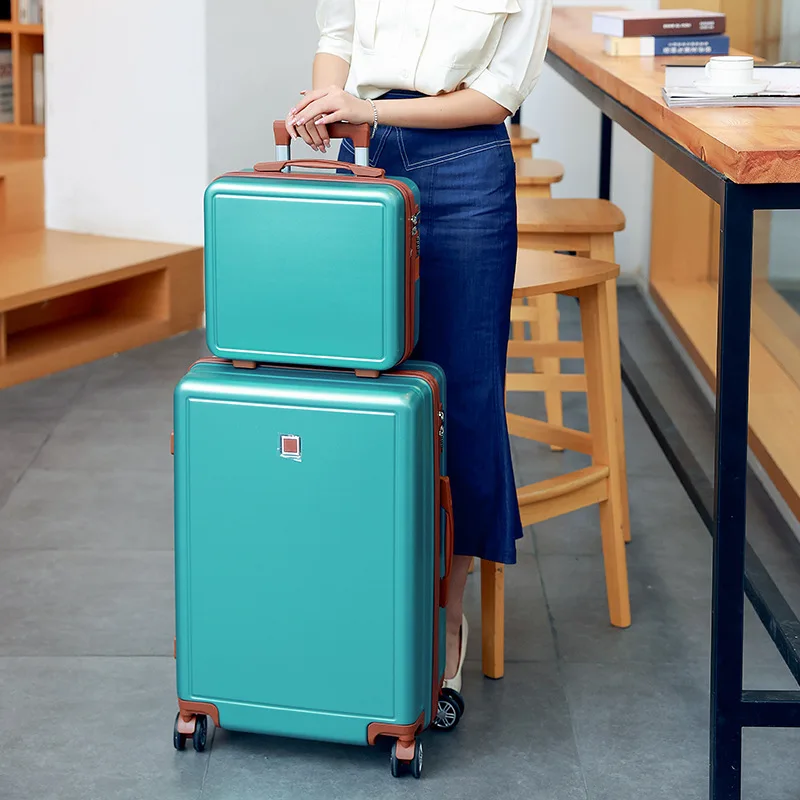 16"20"22"24"26Inch 2 Pcs Set Lady Big Trolley Suitcase On Wheels Travel Luggage Cosmetic Bag Check-in Case Valises